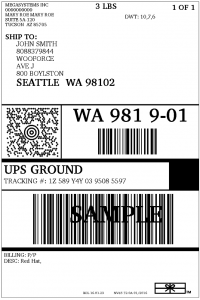 Sample UPS Shipping Label